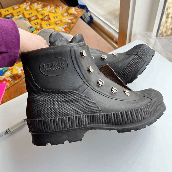 Vintage L.L. Bean DryBoot Rubber Hiking Boots Sz 9 Waterproof Workwear - Picture 3 of 11